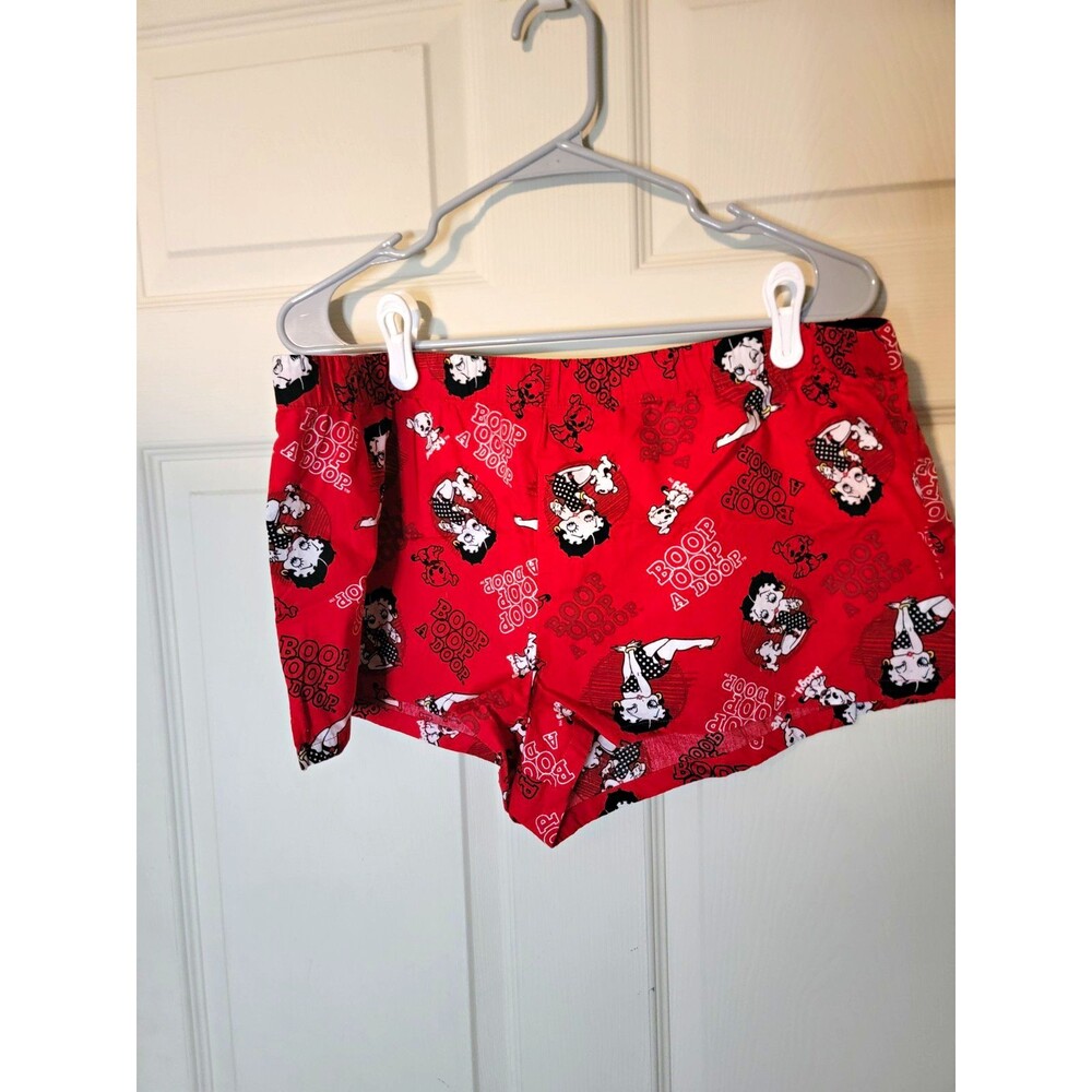 Betty Boop Red Graphic Print Sleep Shorts Sz 2XL 100% Cotton